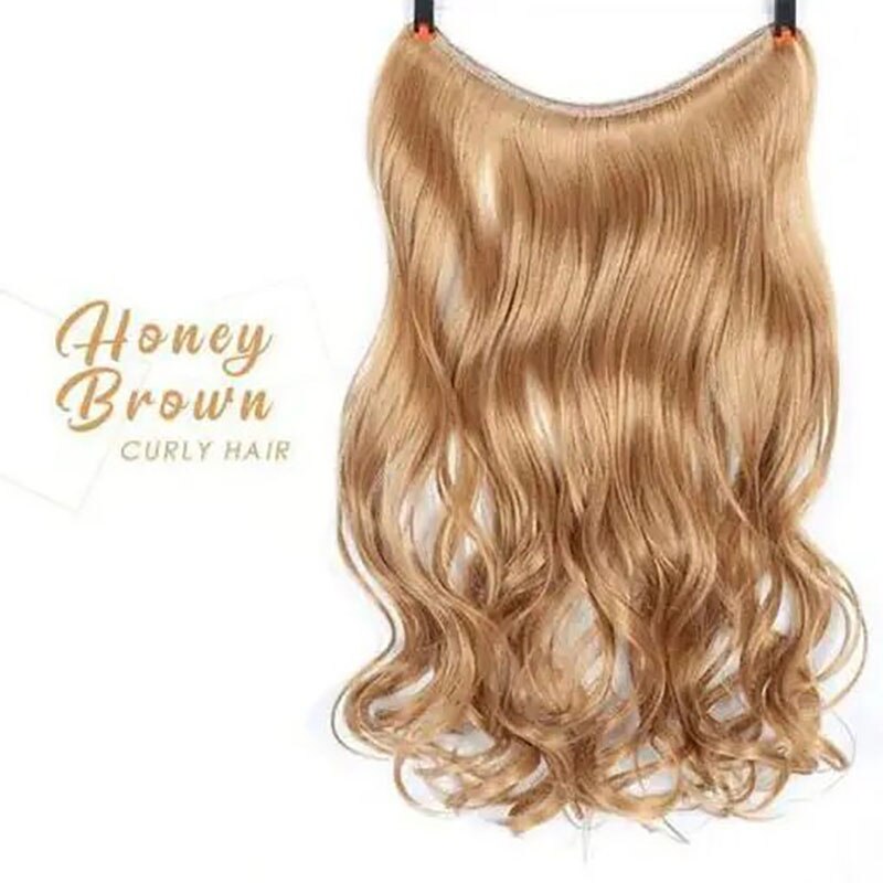 22 pouces femmes vague Extensions de cheveux Secret cheveux Extension bande synthétique naturel caché Secret Invisible fil cheveux pièce sans pince: A3