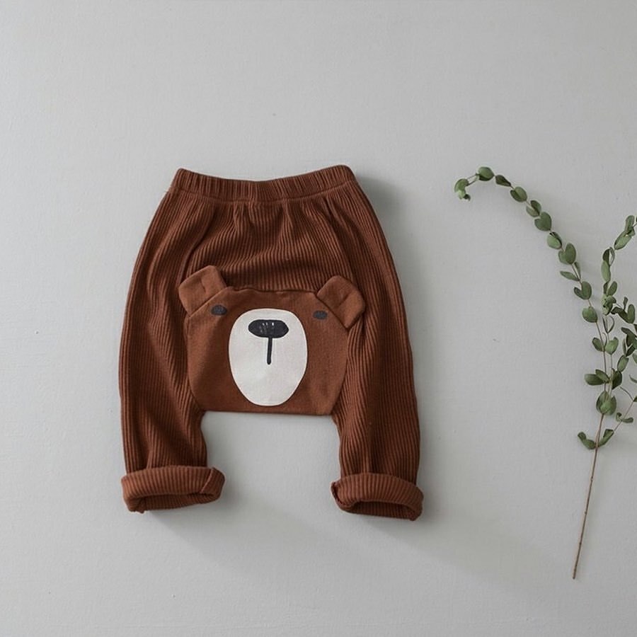 Herbst Baby Jungen Und Mädchen Kleidung Karikatur Tragen Beiläufige Jungen Hosen Kleinkind Schlauch Mädchen Gamaschen unisex Kleinkind Kostüm: YCM252brown / 24M