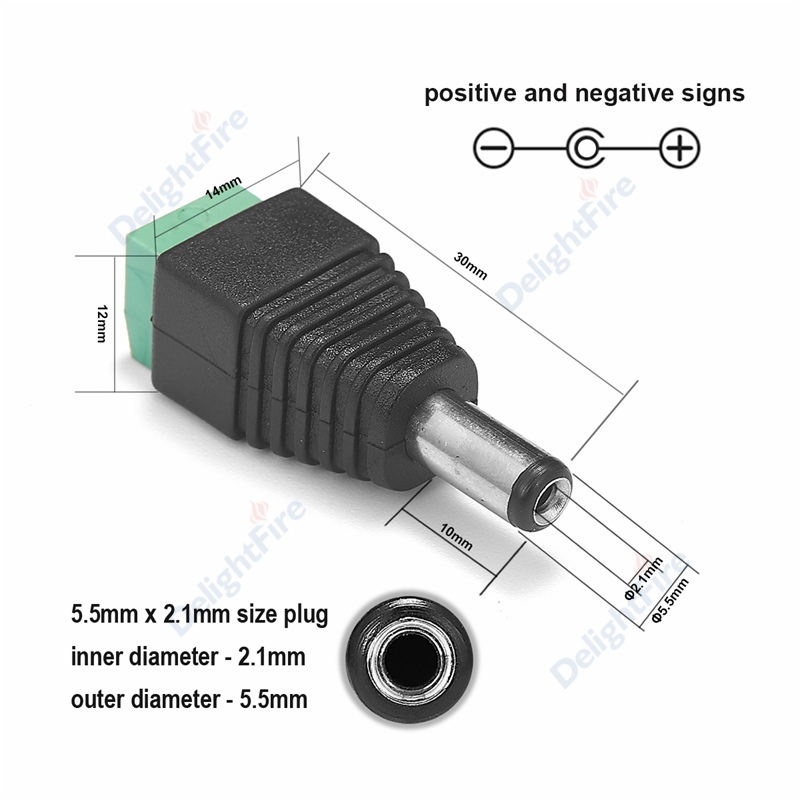 Weiblich Männlich Dc-anschluss 5.5*2,1mm Jack Plug Power Adapter Draht Anschluss Für 3528 5050 5730 LED Streifen kabel Licht CCTV Kamera