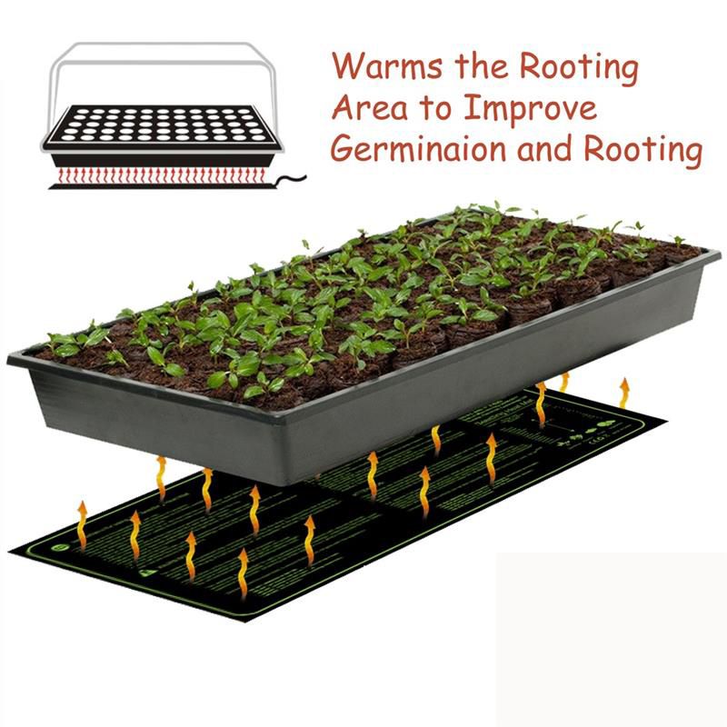 Garden Plant Heating Mat 52x52cm Waterproof Plant Nursery Germination Propagation Clone Starter Warm Hydroponic Heating Pad