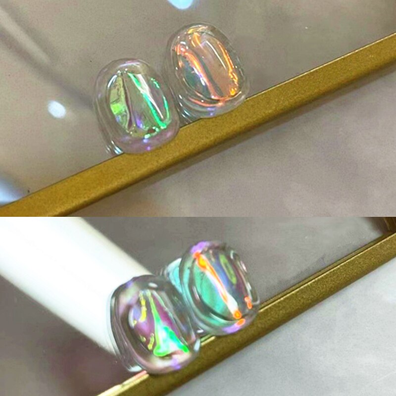 Papel de celofán para decoración de manicura, lámina de vidrio Aurora de 100CM, de tendencia de uñas coreanas, cubitos de hielo