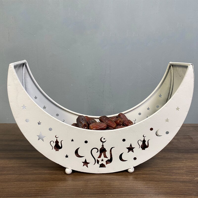 Eid Mubarak – plateau de service lune/étoile, vaisselle de table, récipient de stockage des aliments, plateau en fer forgé pour le Ramadan, pour la décoration de la maison I88