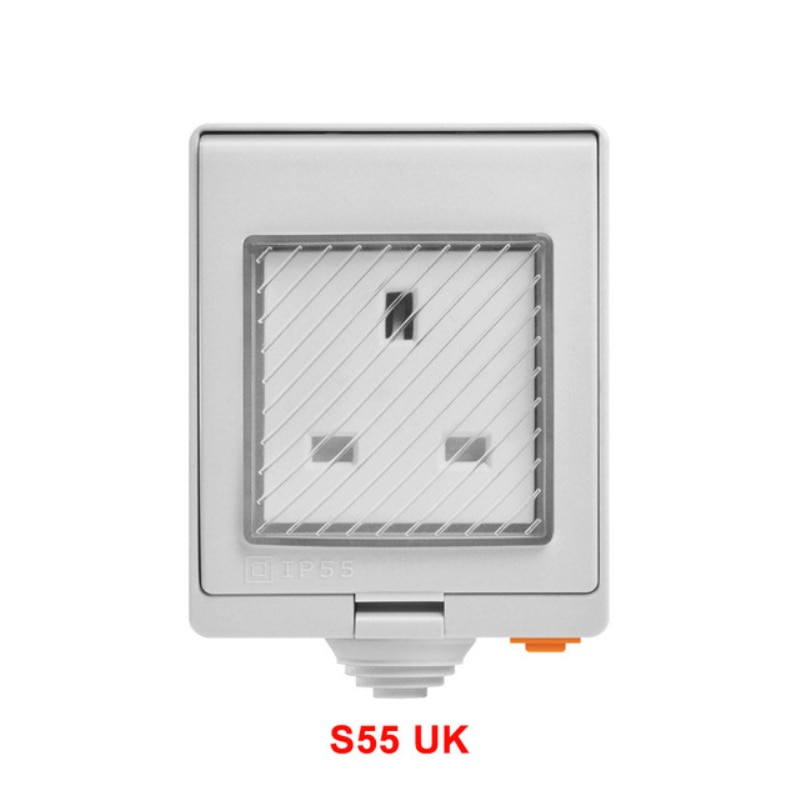 SONOFF S55 Waterproof Wifi Smart Power Socket US/UK/DE/FR/AU/ZA Plug Timer Outdoor APP/Vocie Remote Control Work: UK Plug