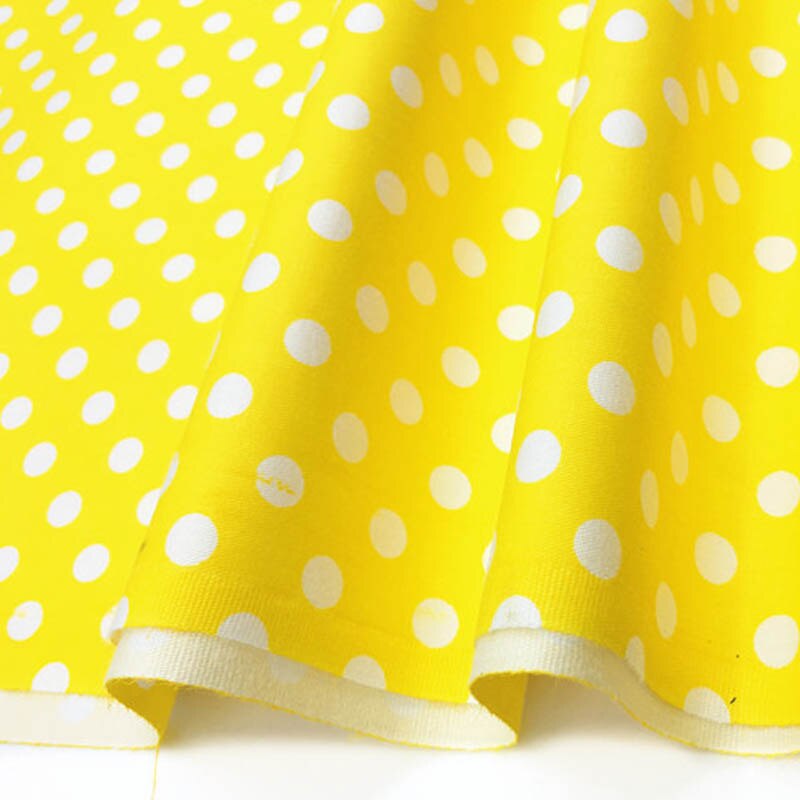 160 cm * 50 cm katoenen doek GROEN GEEL KASTANJEBRUIN polka dot 0.8 cm stoffen voor DIY beddengoed handwerk tafelkleed quilten patchwork craft: 9 YELLOW