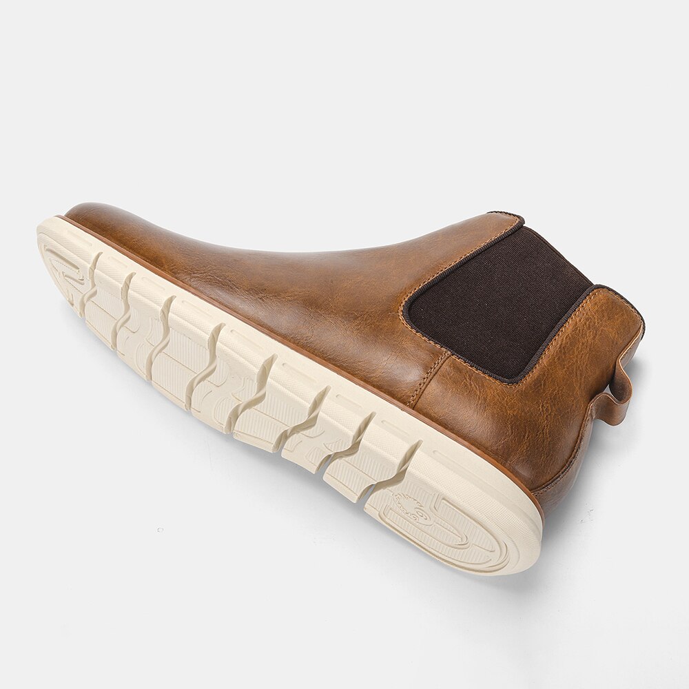 Large size chelsea men boots brand comfortable boots leather