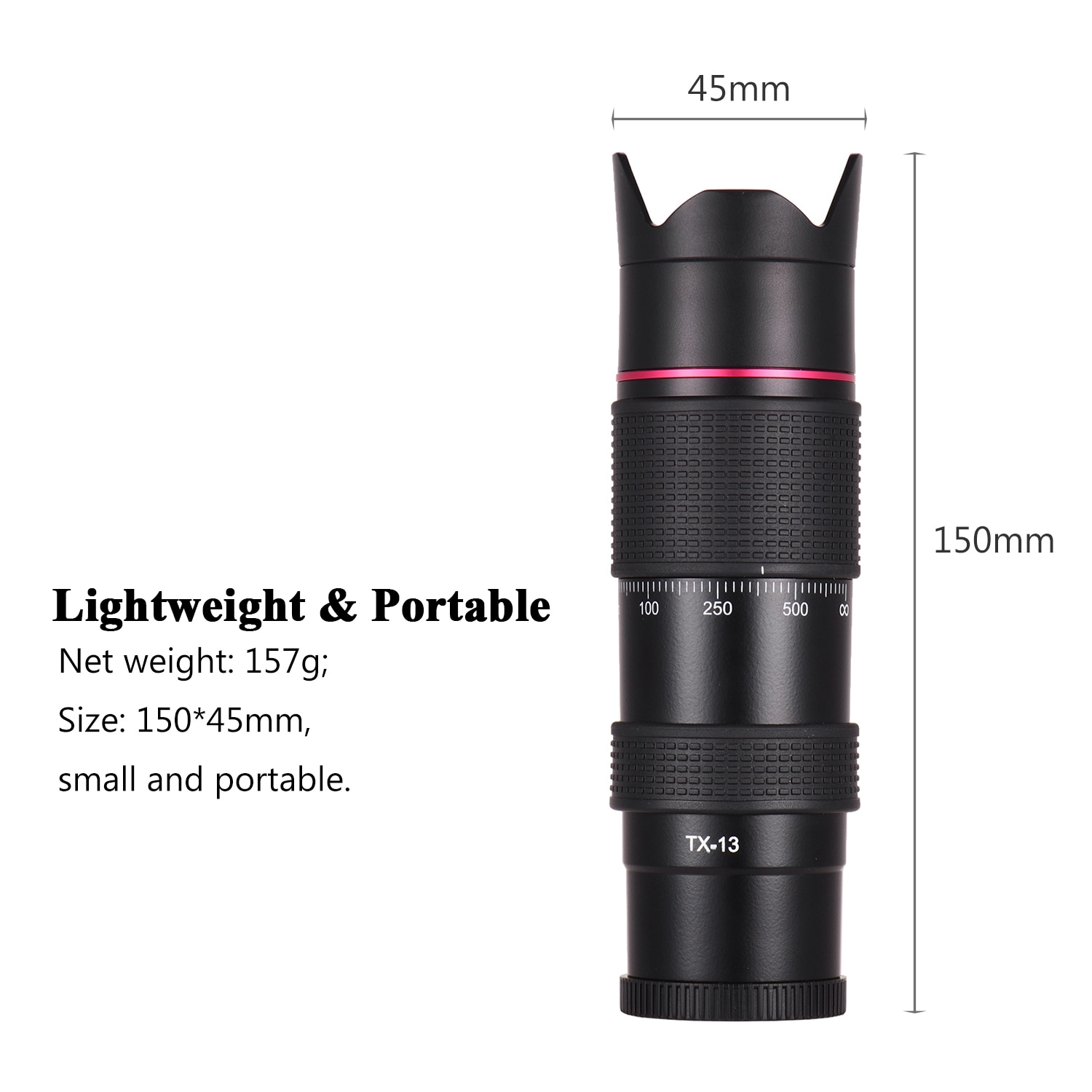 ORDRO 12X Ultra HD Monocular Telephoto Lens Zoom Lens Adopt K9 Prism FMC Coatings for Smartphone Compatible with ORDRO Camera