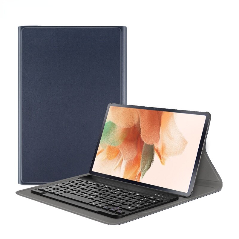 Tastaturhülle für samsung galaxy tab  s7 fe t730/s7 plus 12.4 "  t970, magnetische lederhülle mit kabelloser bluetooth-tastatur