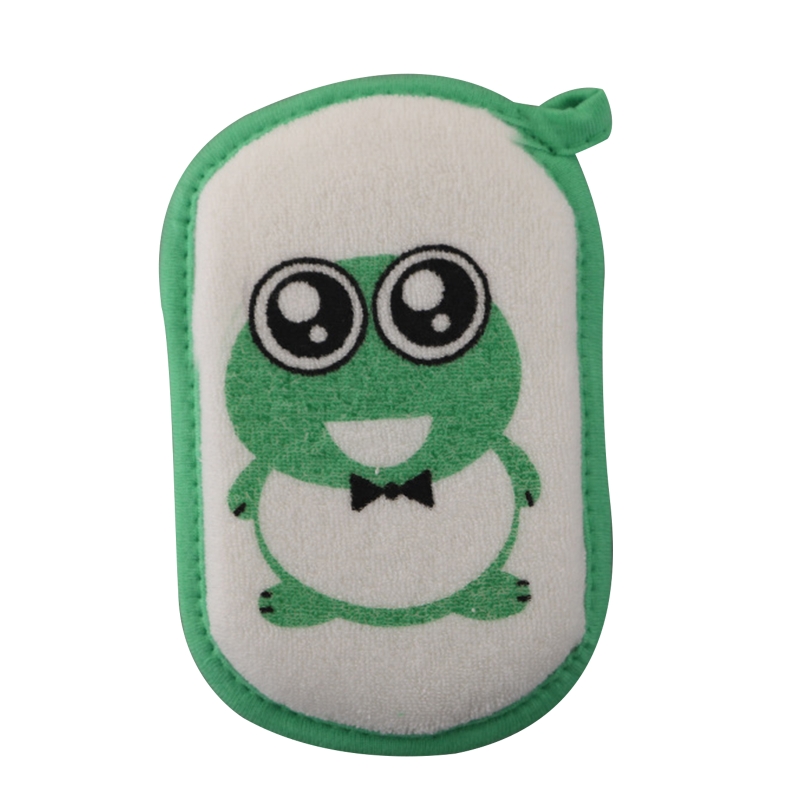 Baby Bad Spons Voor Kids Kinderen Peuters Pasgeborenen Volwassenen Cleaningtowel Borstel Zachte Bad Schuim Douche Spons: Frog prince