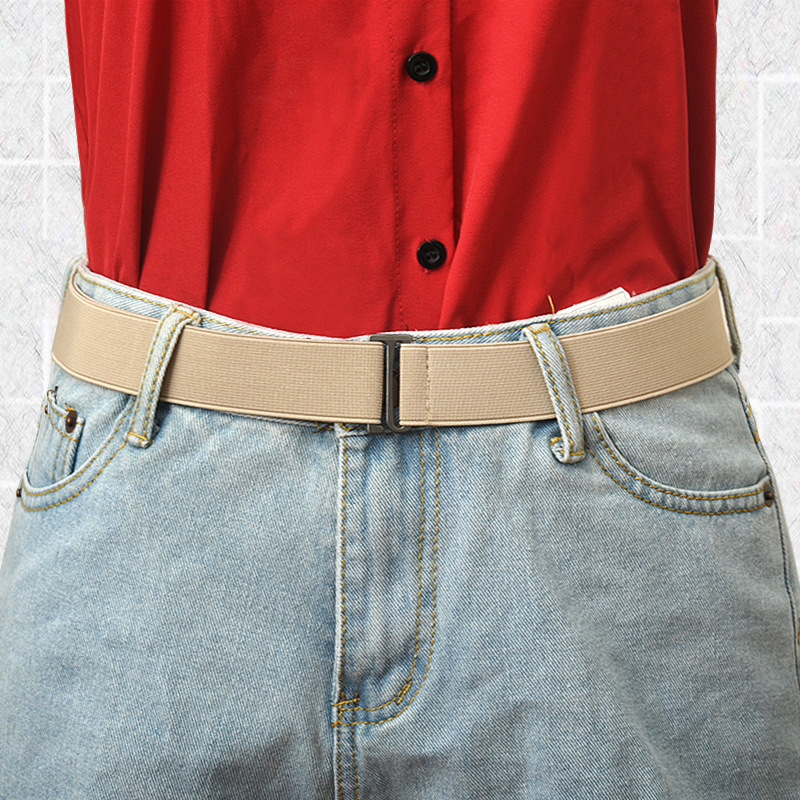 Elastische Stretch Taille Riem Platte Gesp Vrouwen Effen Kleur Zachte Onzichtbare Jeans Broek Riem No Show Verstelbare Size Elastische Band