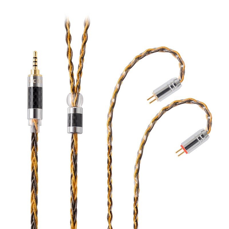 NICEHCK C8-1 8 núcleo plateado y cobre Cable de auriculares mezclado 3,5/2,5/4,4mm MMCX/NX7 Pro/QDC/0,78mm 2Pin para DB3 ST-10s: 2.5mm With 0.78 2Pin