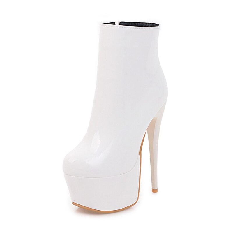 DoraTasia große größe 48, plattform dünne hoch Fersen Winter Party frauen schuhe frau stiefeletten weibliche: Weiß / 14