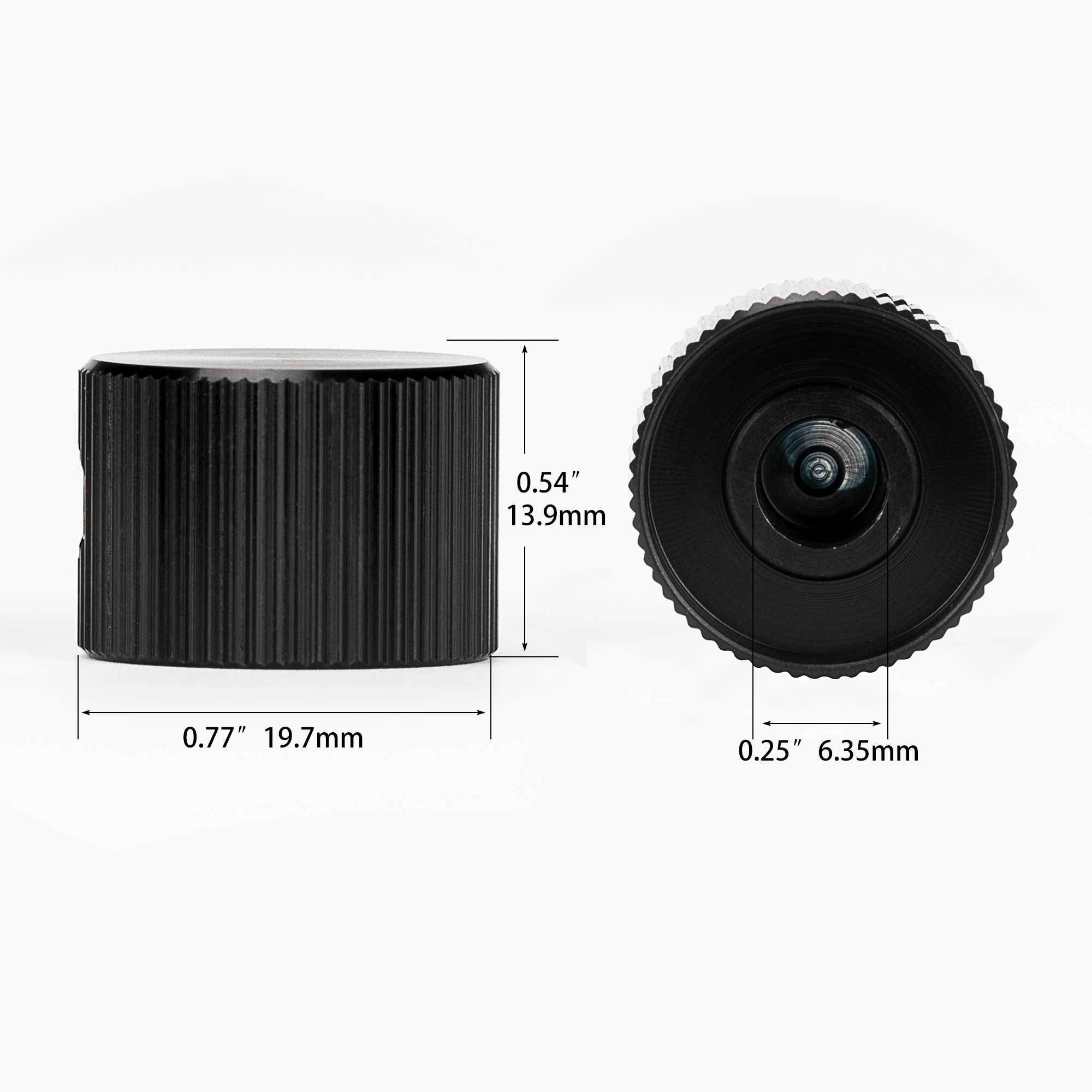 DAIERBUMP 5pz 6.35MM Manopola del pedale dell'effetto della chitarra Manopola del potenziometro in metallo con vite di fissaggio Manopole per chitarra per pedale della chitarra elettrica