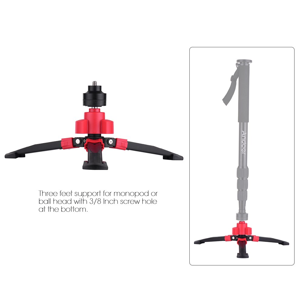 Stativ Drei Bein DSLR Kamera Einbeinstativ Einbeinstativ Basis Halfter Unterstützung mit 3/8 "Schraube Stativ Basis für Stativ Flüssigkeit Ball Kopf