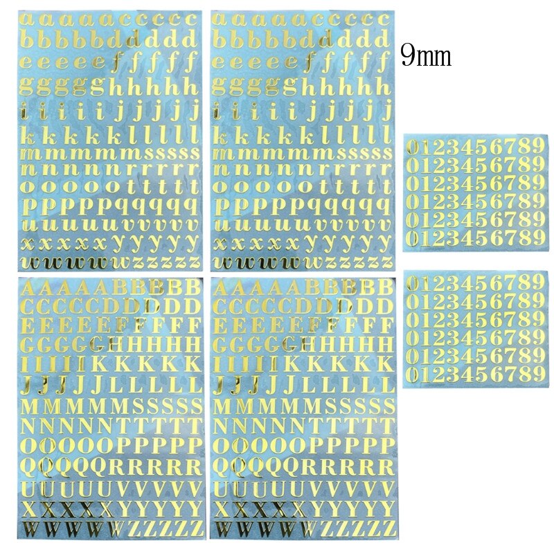 1/5/6Pcs 1/3/4/9mm litery alfabetu numery Chunky Glitter żywica epoksydowa dekoracyjne naklejki