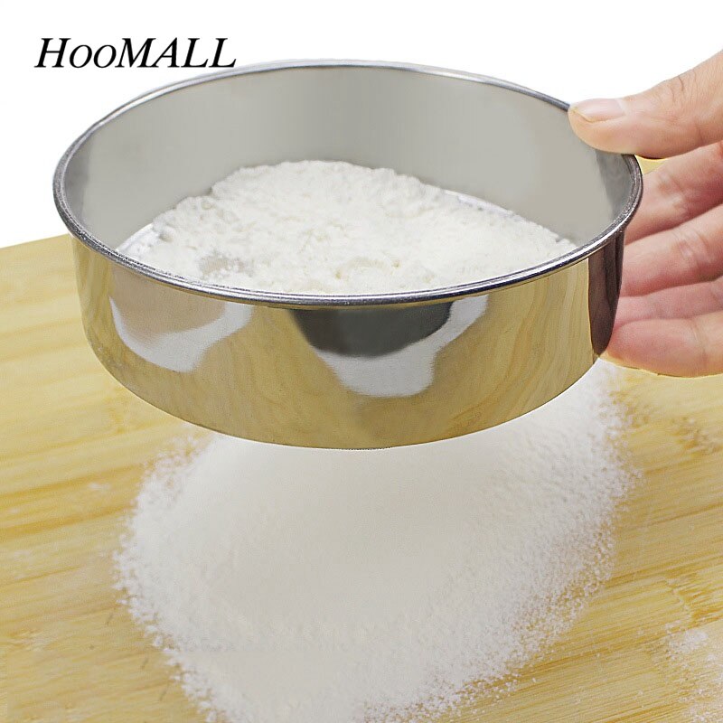 0.28mm Stainless Steel Mesh Flour Sifter 15cm Dia Pastry Icing Sugar Shaker Sieve Cup Baking Tool Kitchen Accessories