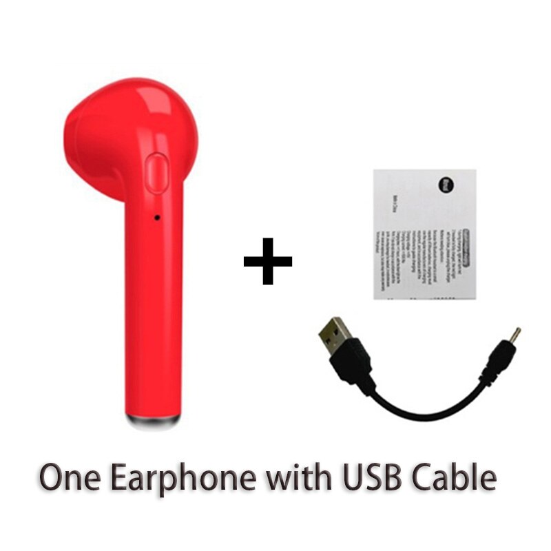I7s Tws Bluetooth 5.0 Oortelefoon Met Opladen Doos Draadloze Hoofdtelefoon Stereo Sport Waterdichte Oordopjes Headsets Met Microfoon: One Earphone-Red