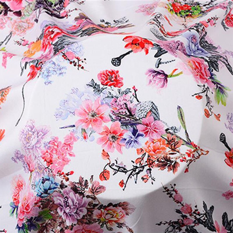 50*140cm Impresión Digital impresión tejido de seda, algodón flores forClothing casa vestido de DIY hecho a mano: 6