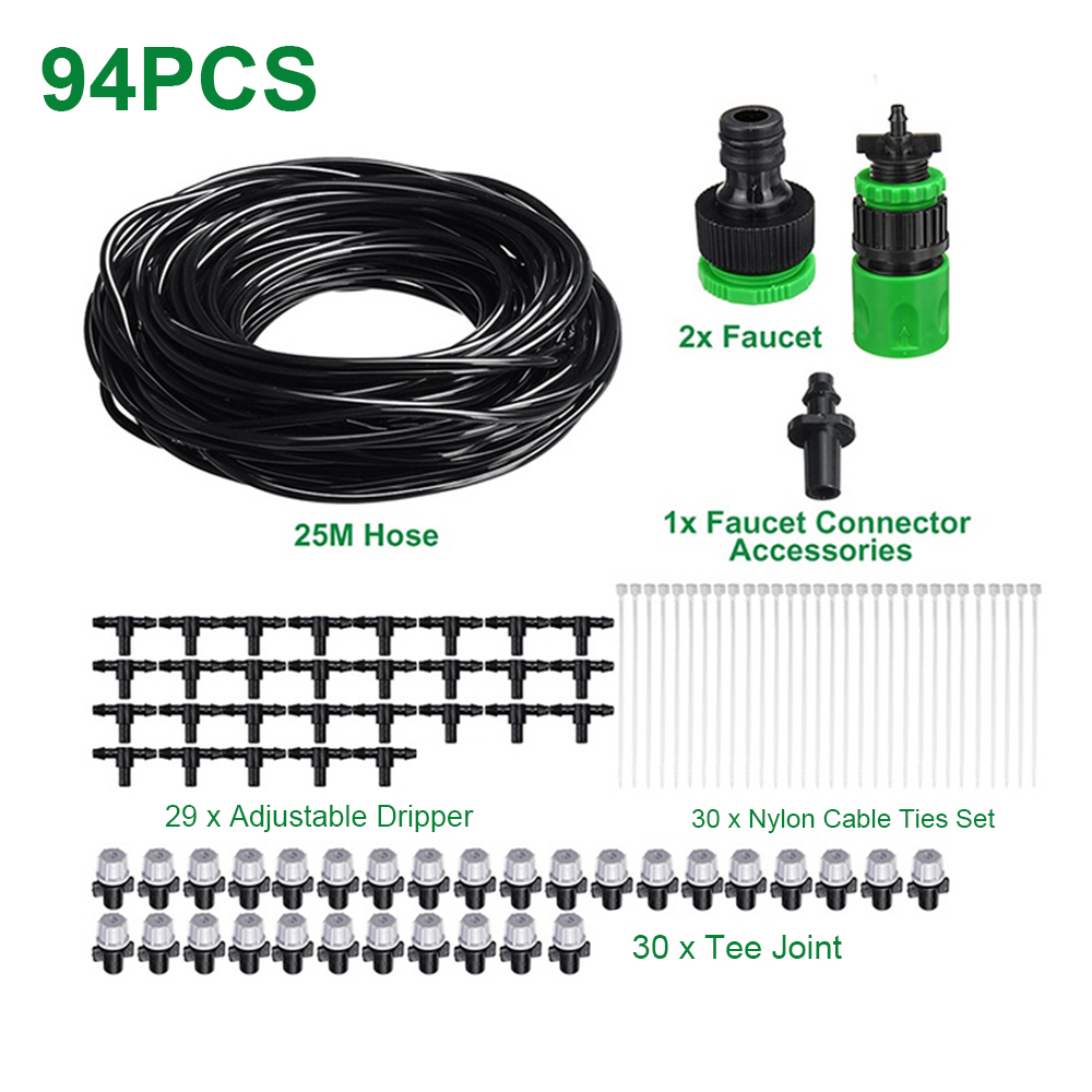 25M Micro Drip Irrigation System Watering Kit Smart Garden Greenhouse Watering System Automatic Plant Garden Watering System: Default Title
