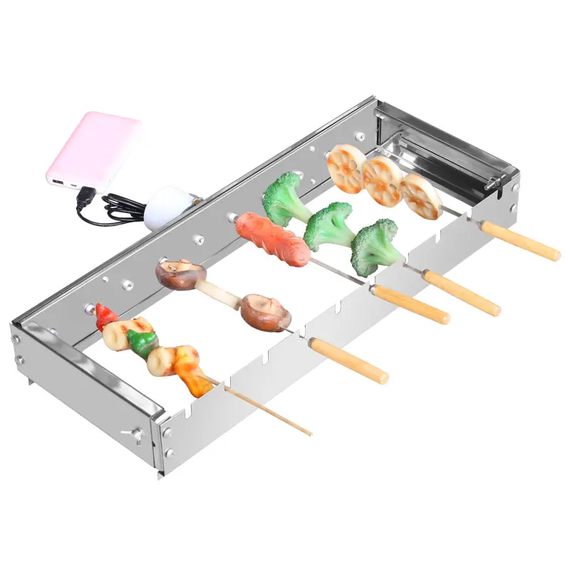 Niet Beperkt Tot Het Roosteren Van Naalden Die Automatisch De Plank Omdraaien Die De Breedte Van De Barbecuegrill 5V Rollende Spiesjes