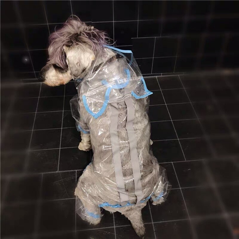 Transparent Raincoat with Hat Waterproof Dog Puppy Rain Coat Pet Raincoats For Small Dogs Pets Clothes Schnauzer Yorkie XPC02