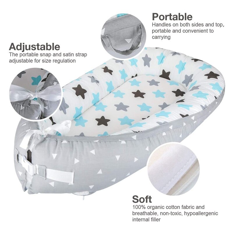 Cotton Baby Uterine Bionic Bed Anti-Pressure Baby Bed Portable Removable and Washable Newborn Bed Bed