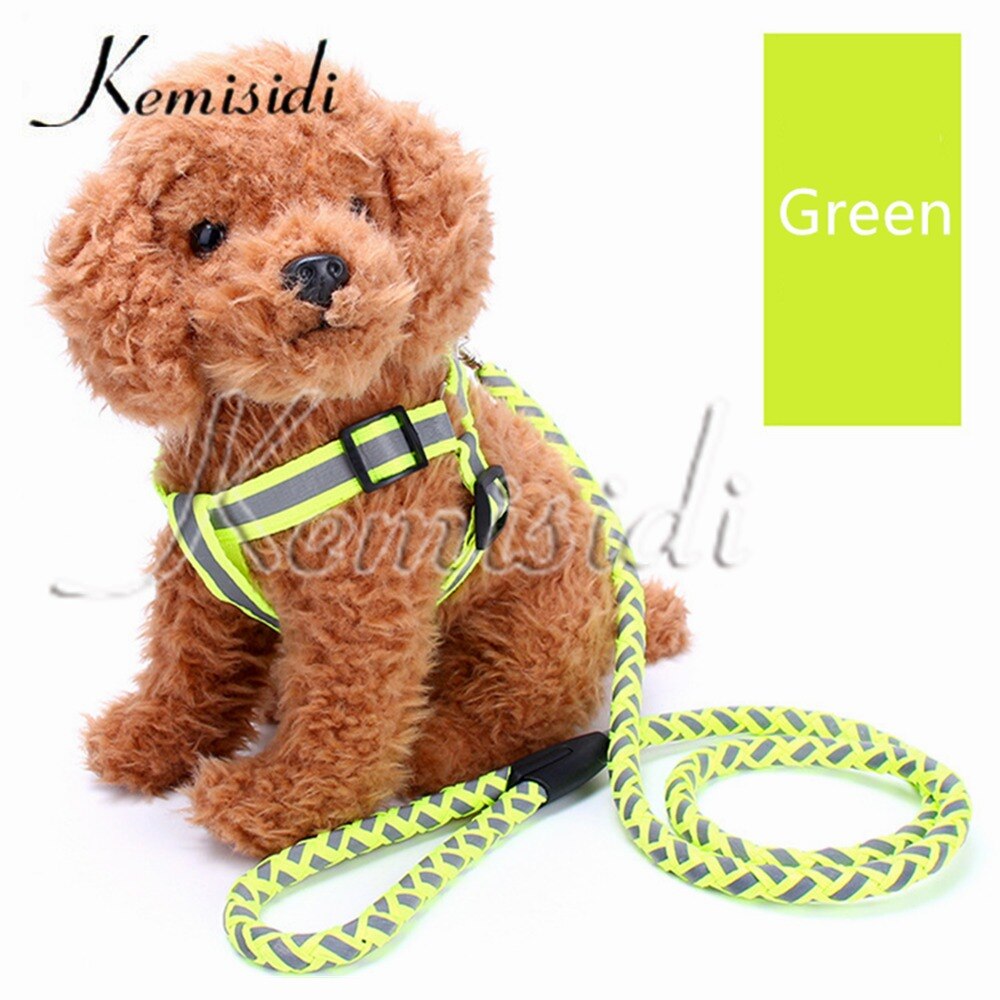 Kemisidi Reflecterende Knit Trekkabel Duurzaam Voor Huisdieren Hond Keten Borstband Supplies S, m, L Maat