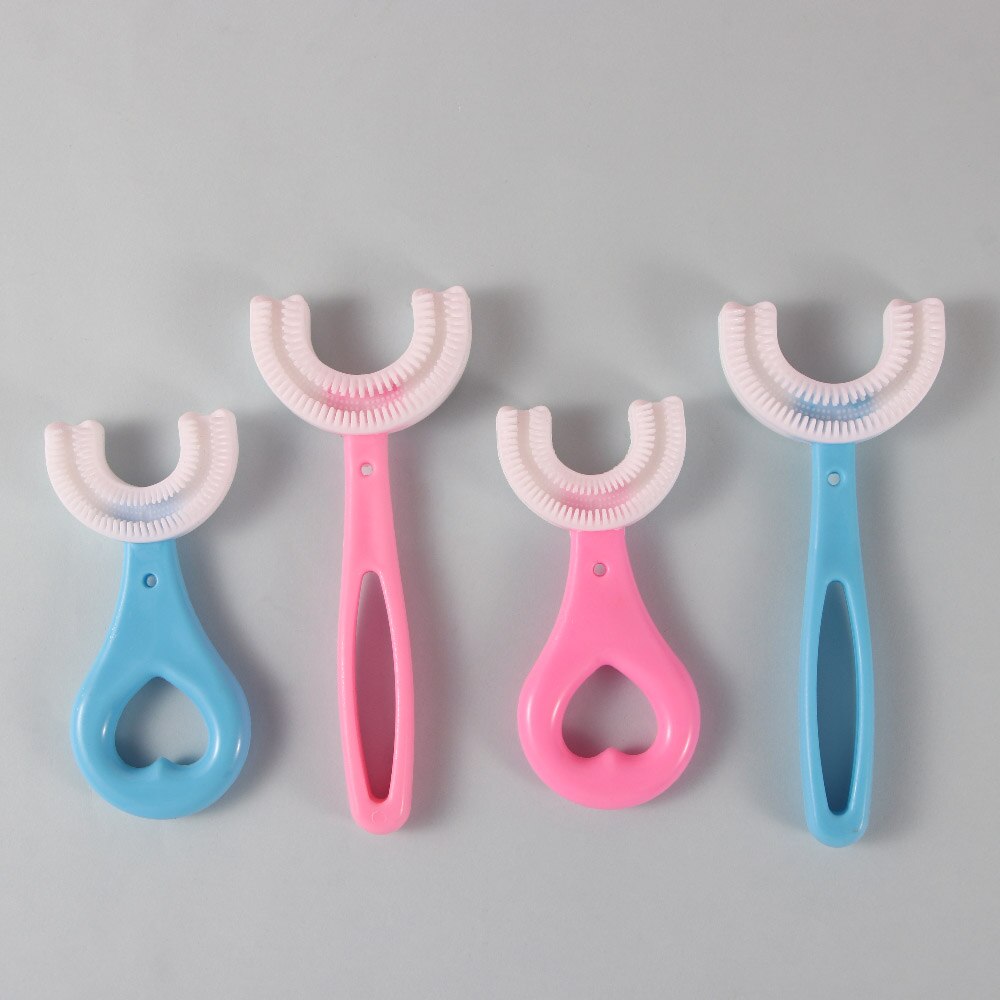 Bambini portatili in Silicone 2-12 anni spazzolini da denti per bambini cura orale spazzolini da denti a forma di U spazzole per la pulizia dei denti