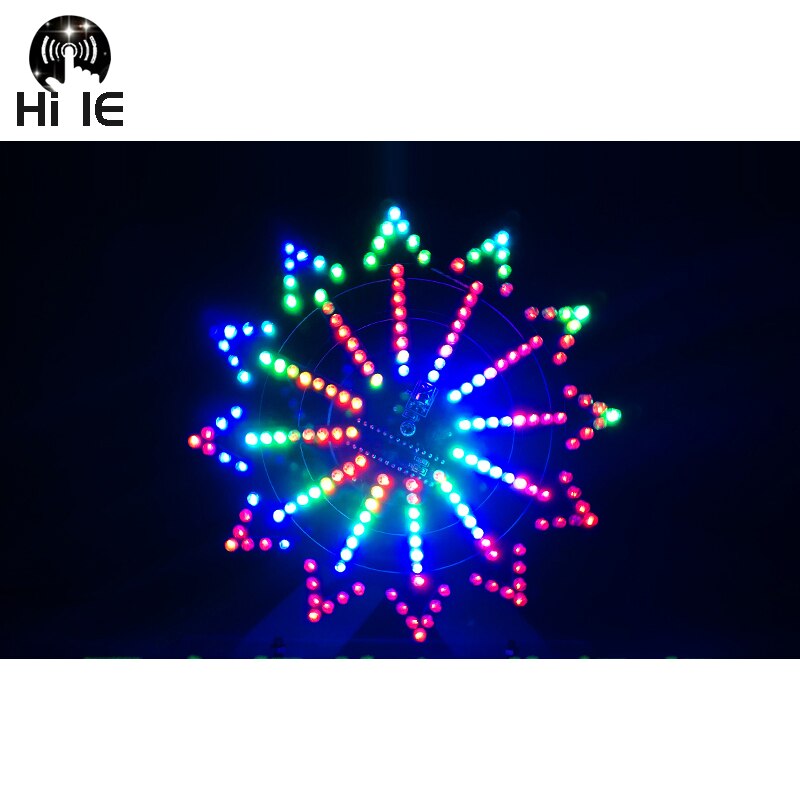 DIY Electronice Kit LED Rotierenden Riesenrad Schaltung Lernen Löten Kit 16 arten Blinkende Modus Fernbedienung 5V Eingang