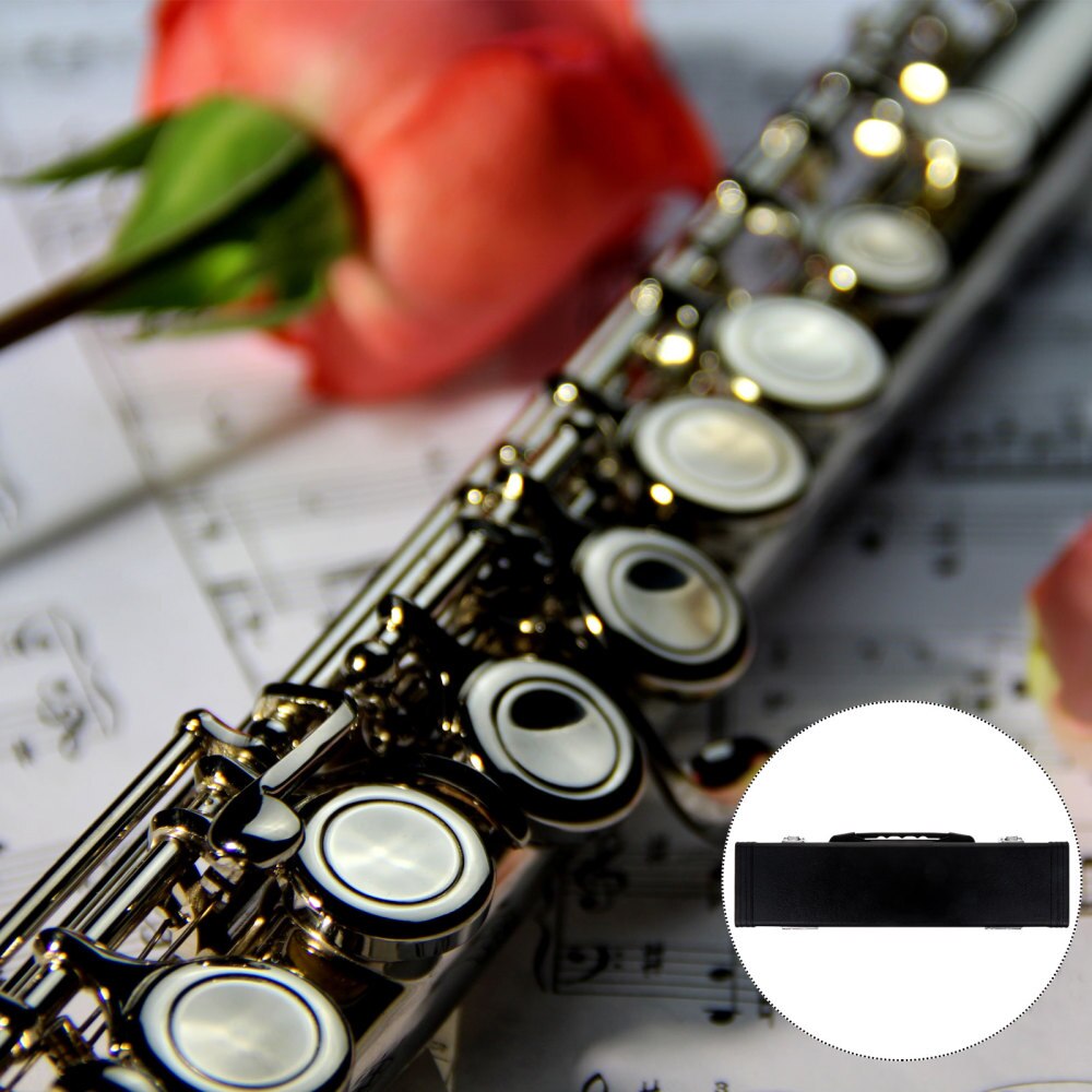 Black PU Leather Flute Case Shatter-resistant Flute Accessory Storage Box