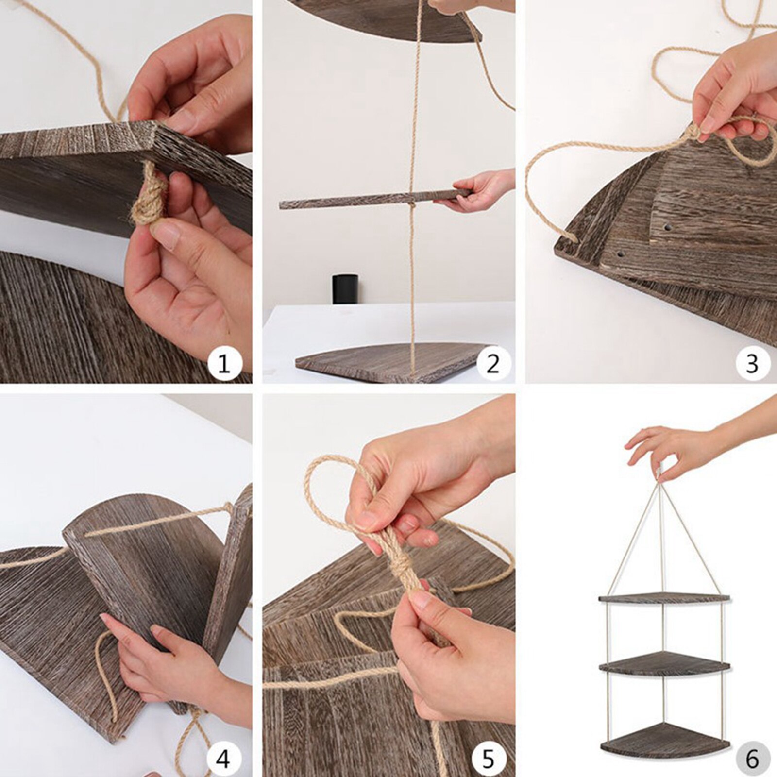 Estantes de esquina colgantes para exteriores, repisa de esquina de madera decorativa para jardín, cocina, baño y dormitorio, sala de estar y baño