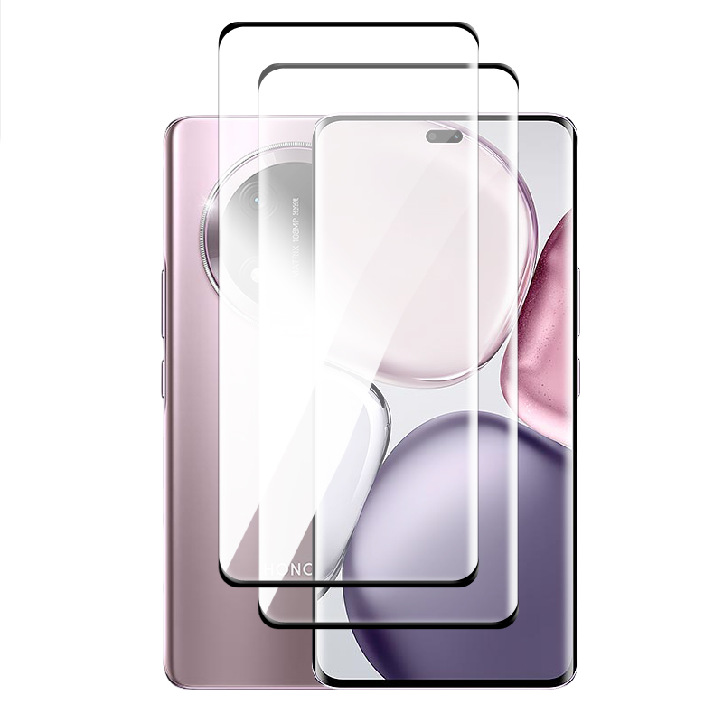 Für Honor Magie 7 Lite 5G Glas Honor Magie 5 6 7 Lite Gehärtetes Glas 3D Volle Abdeckung Gebogene Bildschirm Schutz für Magie 7 Lite Film: Gelb / Paket3