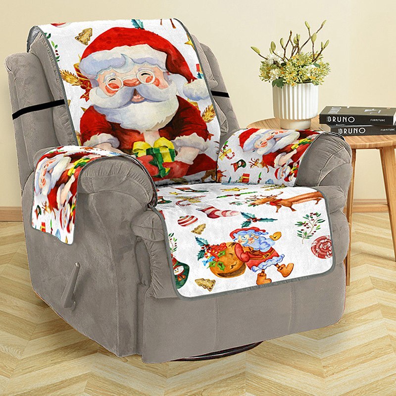 1/2/3/  personers sofadæksler til stuen 3d digitalt mønster sofadæksel juledekorationssektionssofa slipcover sofa mat: Hvid 1 sæde 53 x 180