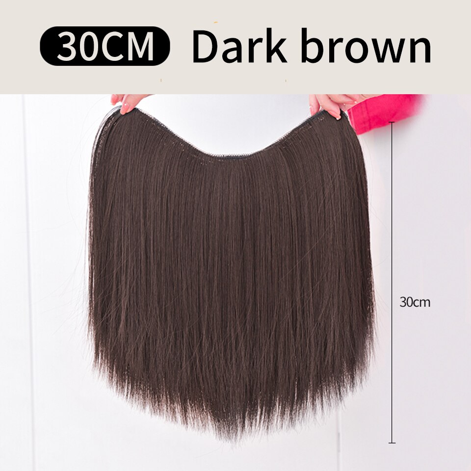 4 Clip In Hair Extensions Zwart Bruin Natuurlijke Rechte Lange Hoge Tempreture Synthetische Hair