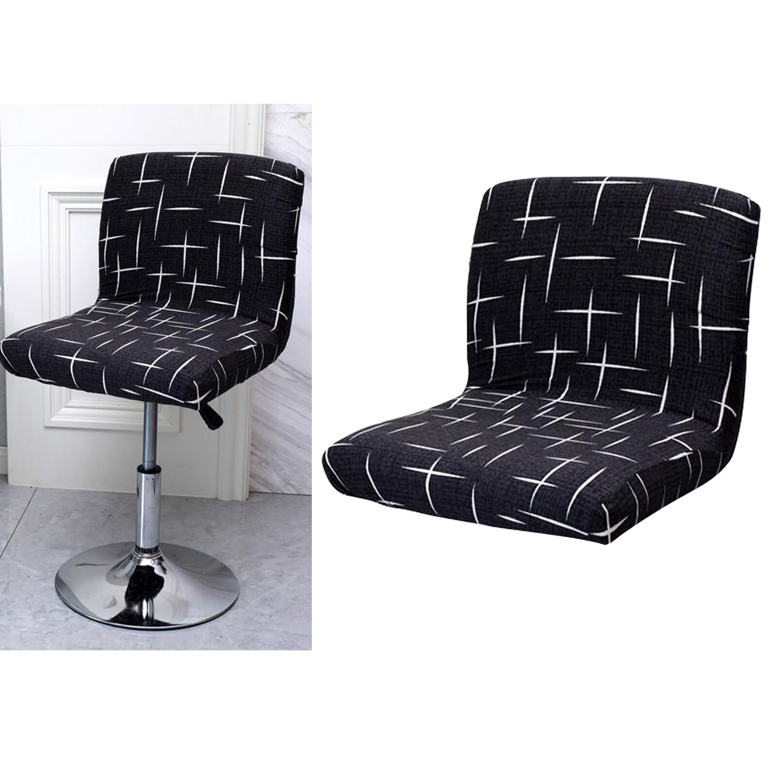 Stræk stol betræk slipcovers, bar højde barstol skammel dækker spisestue: Stil 3