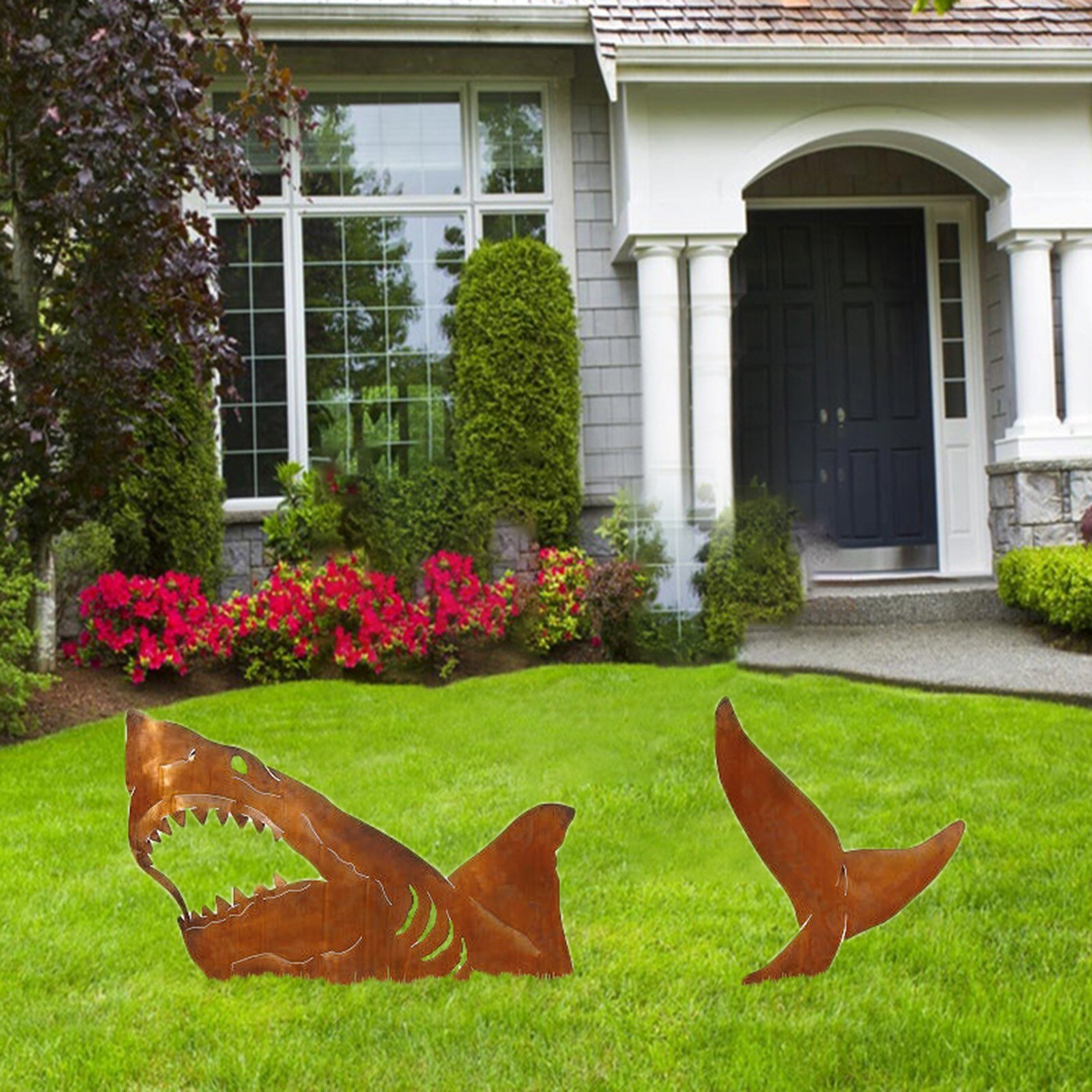 40# Garden Art Figurines Yard Courtyard Outdoor Decor Ocean Sea Ornaments Animal Diy Sculptures Funny Statues Lifelike Stakes