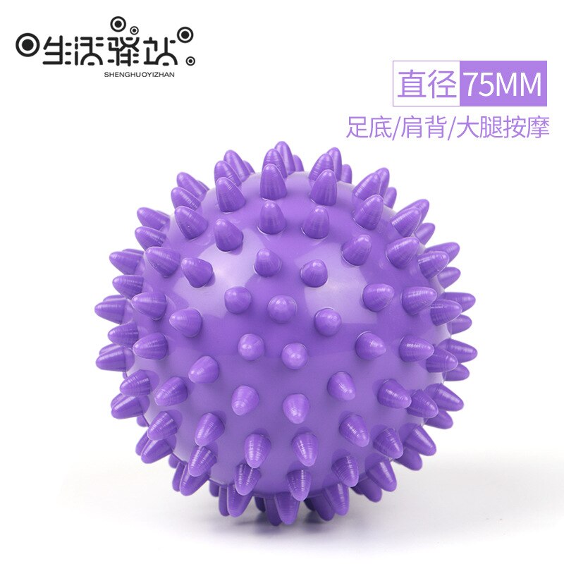 Fallo di mano di Fitness da Plantare Del Piede Riccio Pellicola Sfera di Massaggio Fascia di Yoga Rilassante Muscolare di Arachidi Palle Sfera di Massaggio: Hollow Hard Acanthosphere  Purple