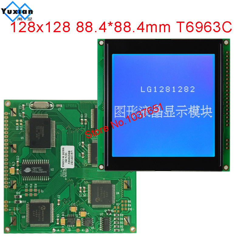 LCD module 128128 128X128 graphic display 88.4X88.4mm 20pin T6963C LG1281282 good industrial appliaction