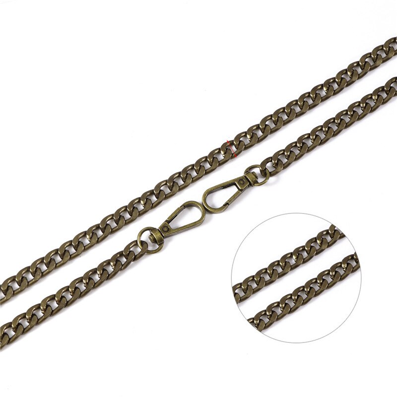Metal Chain Strap for Bags DIY Handles Crossbody Accessories Detachable Replacement Purse Chain Strap 9.5mm wide 40cm/120cm Long: 120cm antique bronze