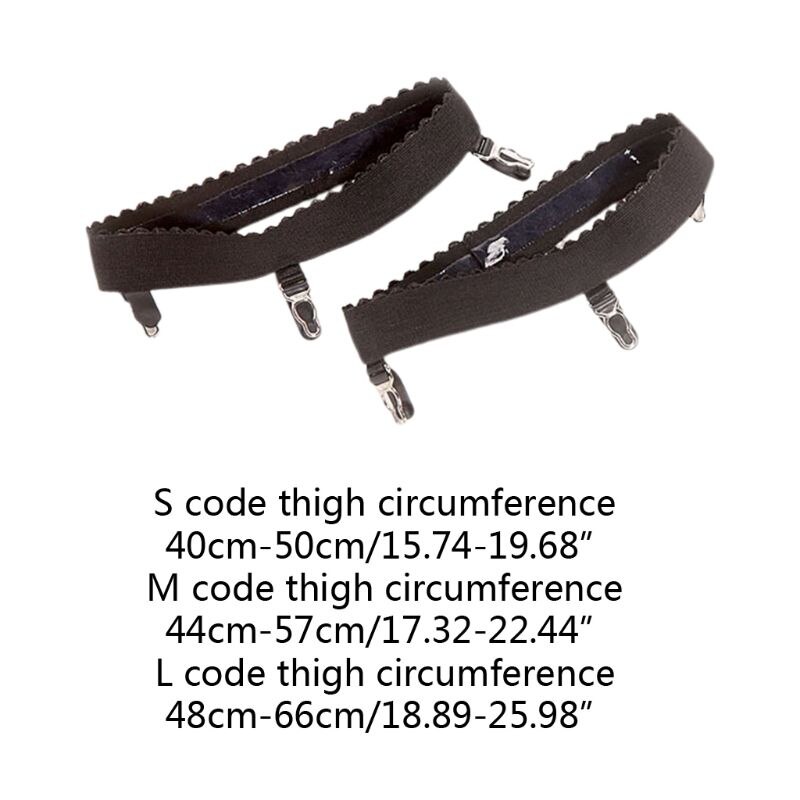 Frauen Elastische Anti Unterhose Bein Strumpfband Oberschenkel Hohe Strumpf Strumpf mit Clip U90E