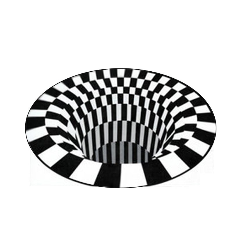 3D Vortex Visual Illusion Rug Swirl Print Optical Illusion Areas Rug Carpet Floor Pad Non-slip Doormat Blanket For Home Decor: 40x40cm / vision2