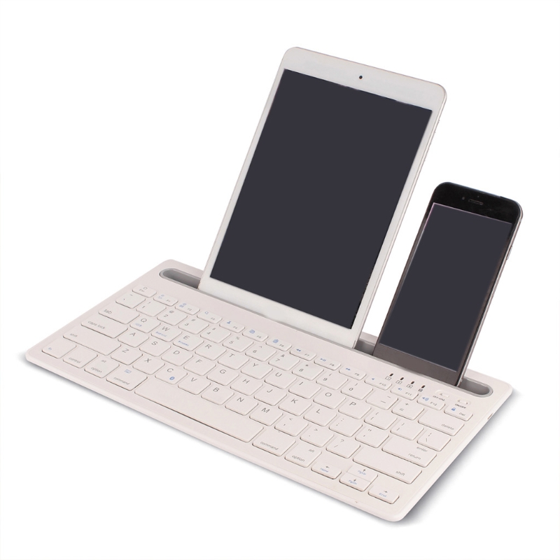 KX4A Lake Blue Support Wireless/ Bluetooth-compatible Multi-device Rechargeable Slim Multi-device Mobile Keyboard