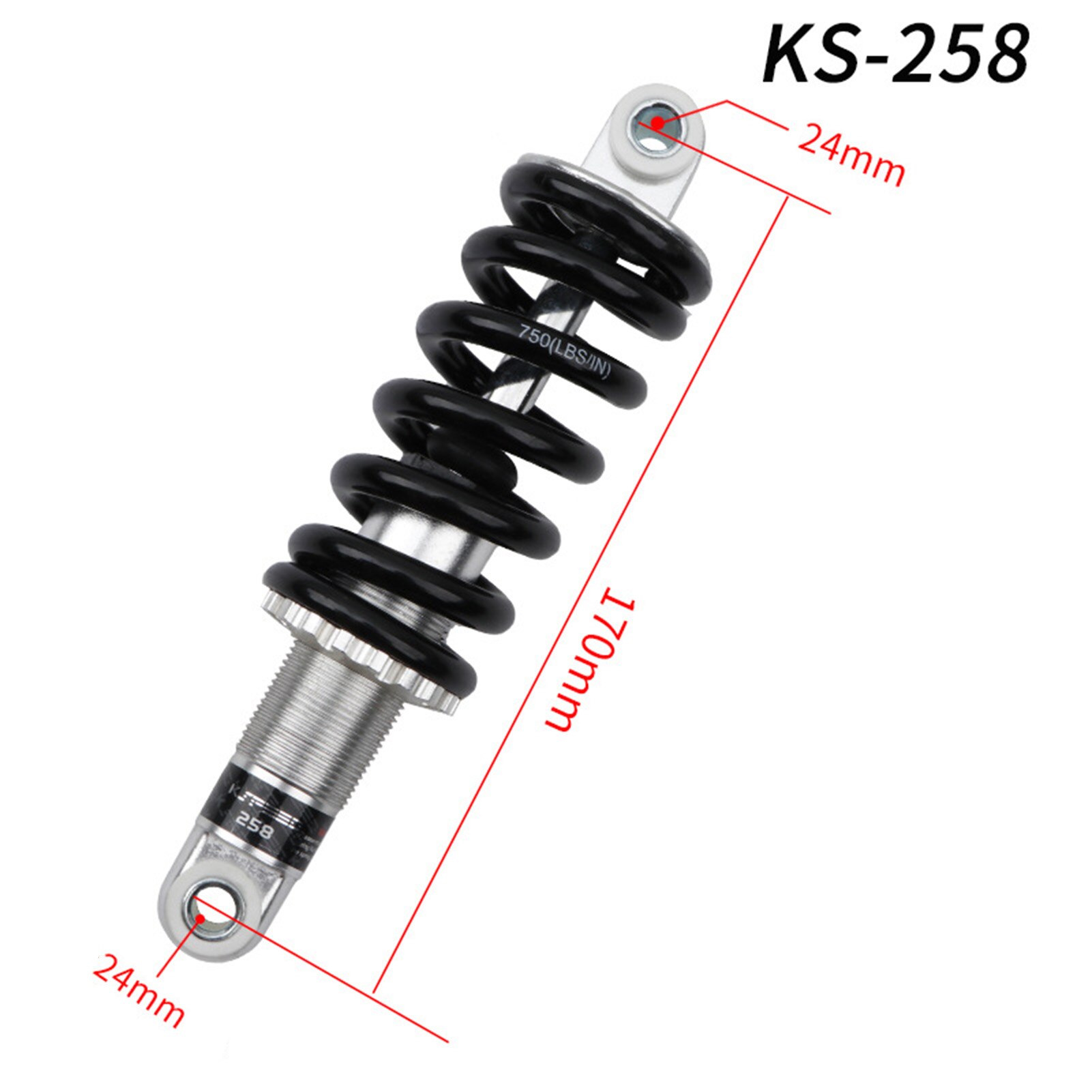 1Pcs Mountain Bike Bicycle Coil Spring Rear Shock For Electric Snow/four-link Electric Bicycles165 /170 /160/150x24mm