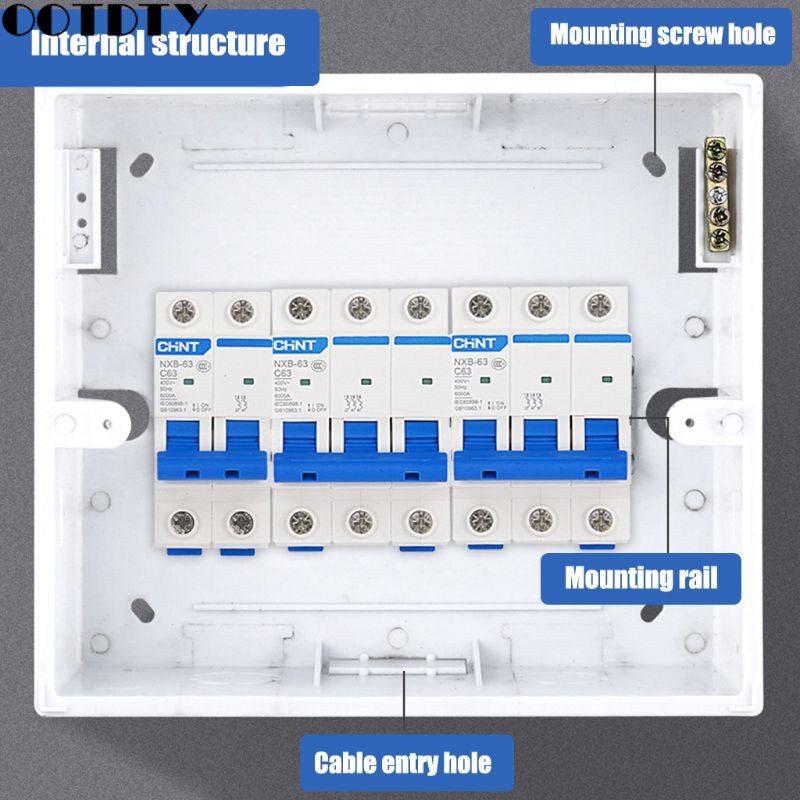 Plastic Electrical Distribution Box Home Lighting Box for 2-4/5-8/9-12 Ways Surface Mounted Circuit Breaker