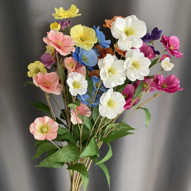 Kunstmatige Vlinder Tak Roze Blauw Zijden Nep Bloemen Thuis Woonkamer Bloemstuk Simulatie Viooltje Bloemen Decoratie