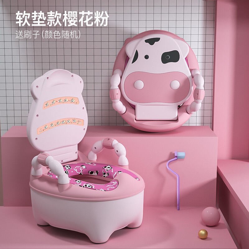Pot de formation pour enfants et bébé en plastique,chaise siège toilette formation pour enfant bas âge, motif mignon et doux,: B Soft Cushion Pink