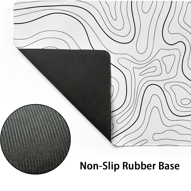 Podkładka pod mysz dla graczy White Contour Lines XL HD Custom New Mousepad XXL MousePads Natural Rubber Office Mouse Mats Desktop Mouse Pad