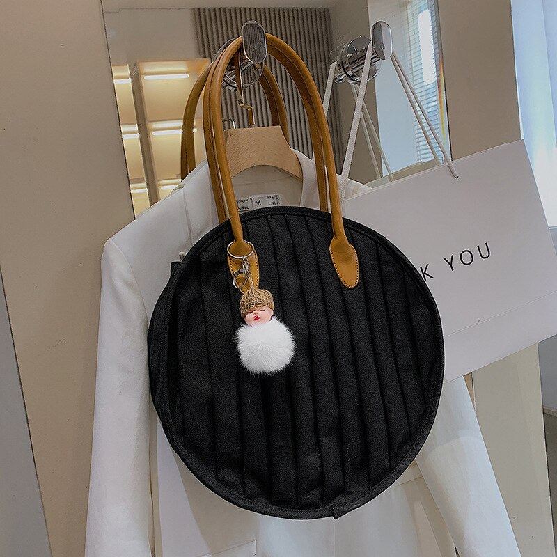 Mara &#39;S Droom Vrouwen Schoudertas Art Retro Grote Capaciteit Satchel Handtas Vrouwen Tassen Canva Fold Ronde Grote Clutch canvas Tas: C