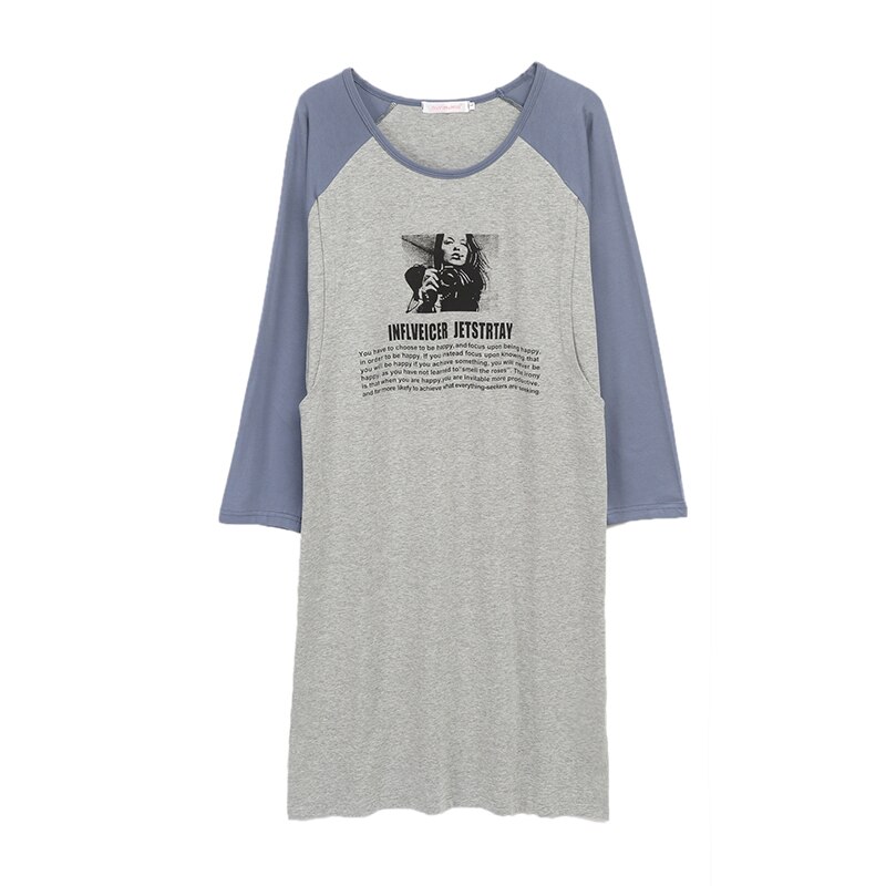 Höst ren bomull långärmad t-shirt klänning efter förlossningen bära hemkläder gravidtoppar rekommenderas 3962
