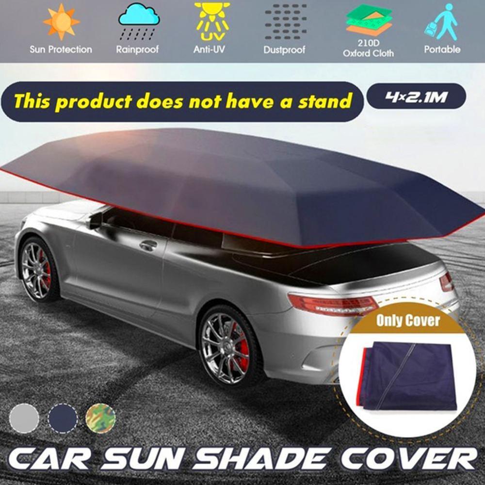 4 x 2.1m bilparaply solafskærmning bilbeskyttelse paraply oxford klud uv-resistent foldbart biltelt tag vandtæt dækning