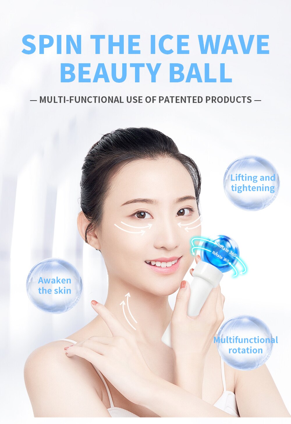 Ice Globes For Face Eye Facial Massager Face Lift Devices Cold Roller Ball Skin Care Tools Multifunctional Beauty Machine